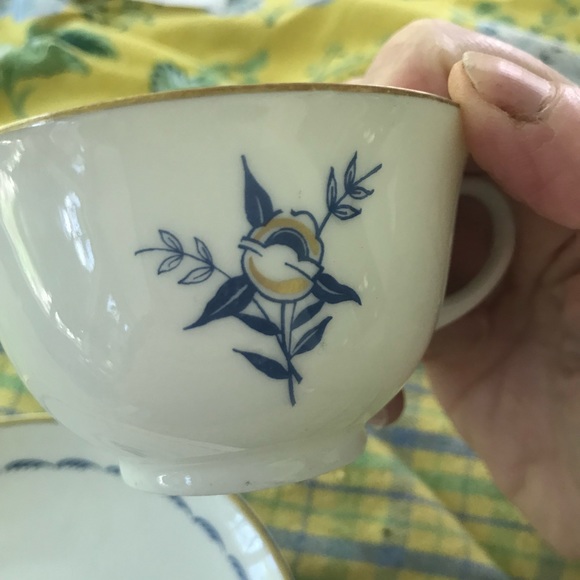 ALP LIDKOPING Cup and saucers - set of five antique, Sweden. - Picture 2 of 14